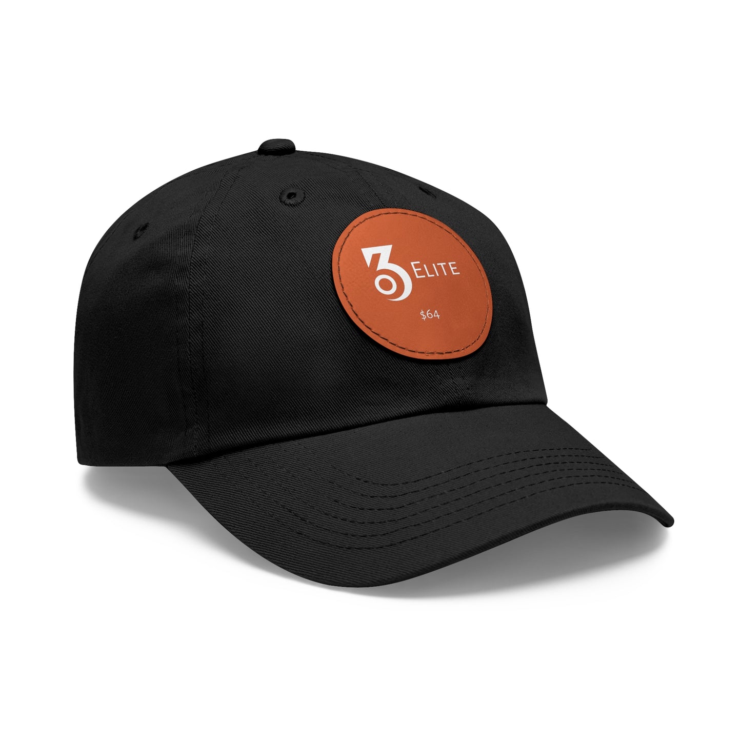 $64 Hat with Leather Patch (Round)
