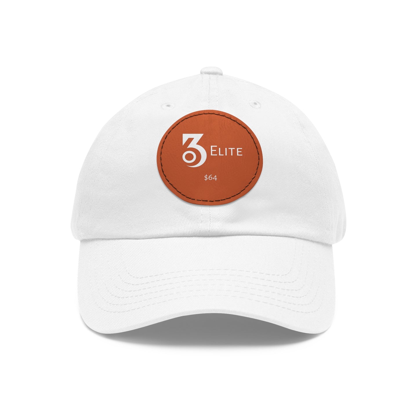 $64 Hat with Leather Patch (Round)