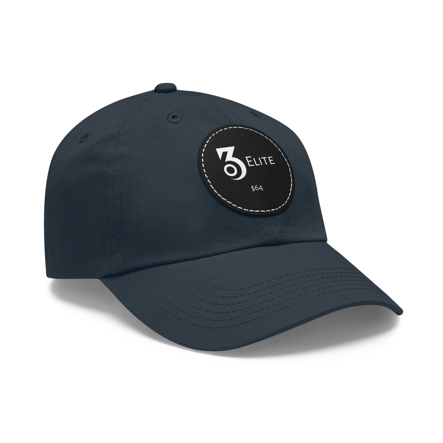 $64 Hat with Leather Patch (Round)