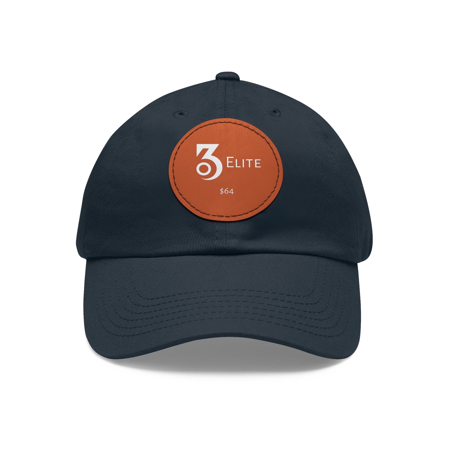 $64 Hat with Leather Patch (Round)