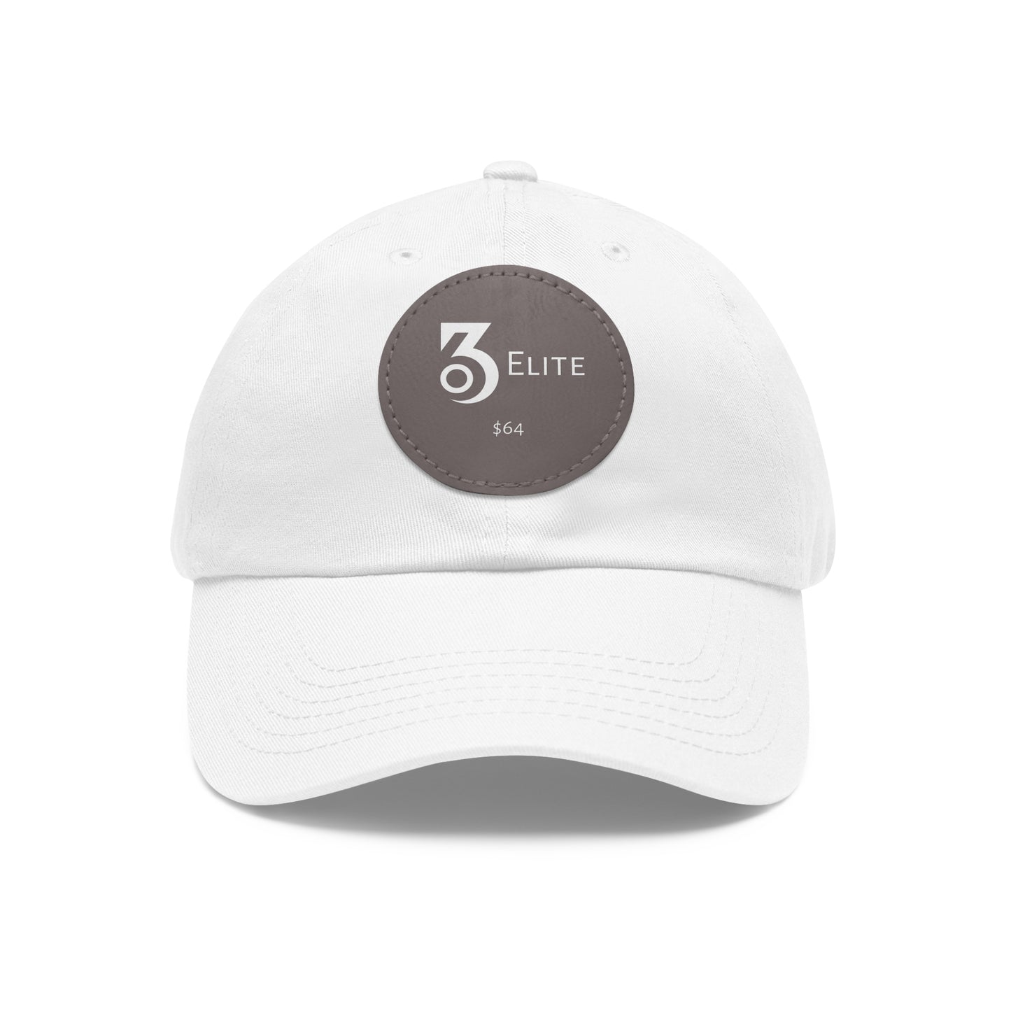 $64 Hat with Leather Patch (Round)