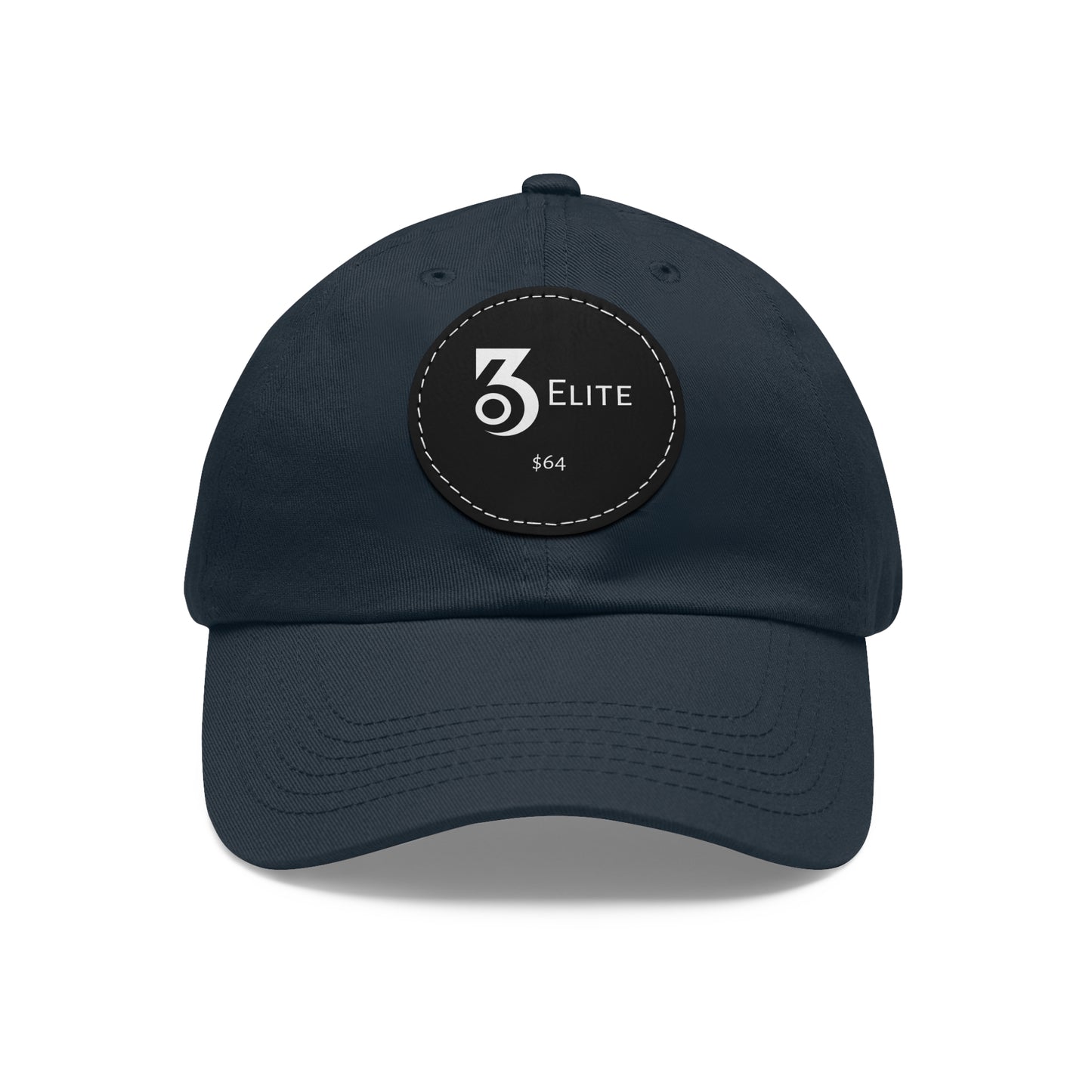 $64 Hat with Leather Patch (Round)