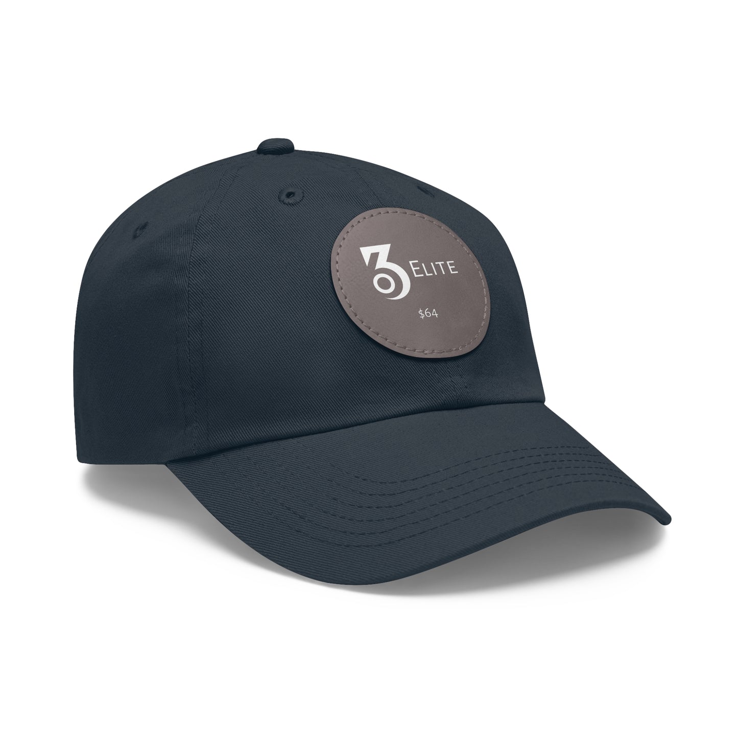 $64 Hat with Leather Patch (Round)