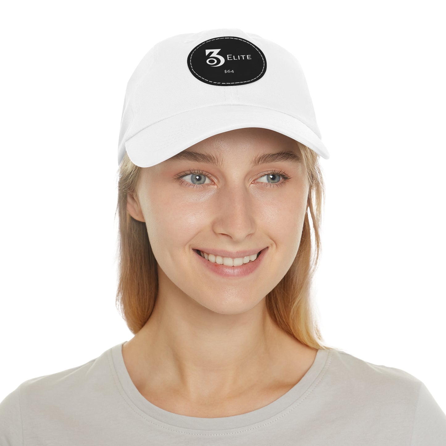 $64 Hat with Leather Patch (Round)