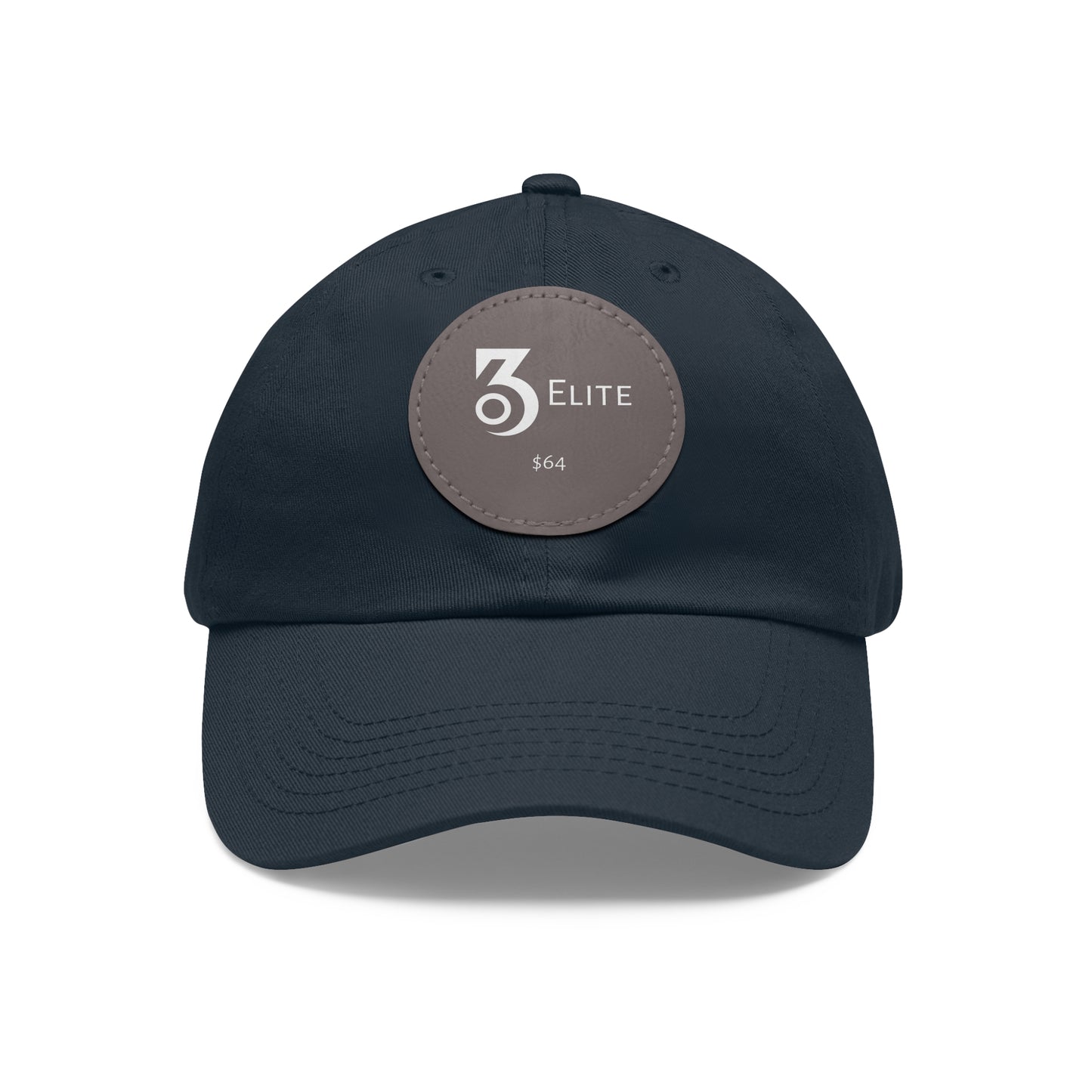 $64 Hat with Leather Patch (Round)