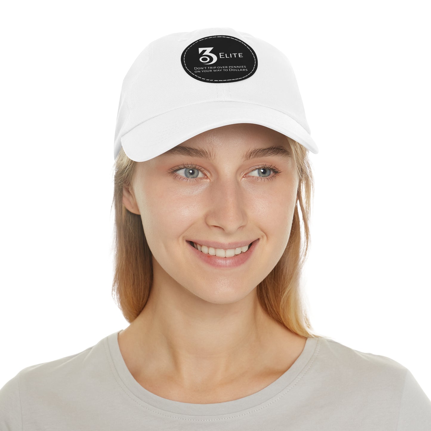 Don't Trip Over Pennies Hat with Leather Patch (Round)