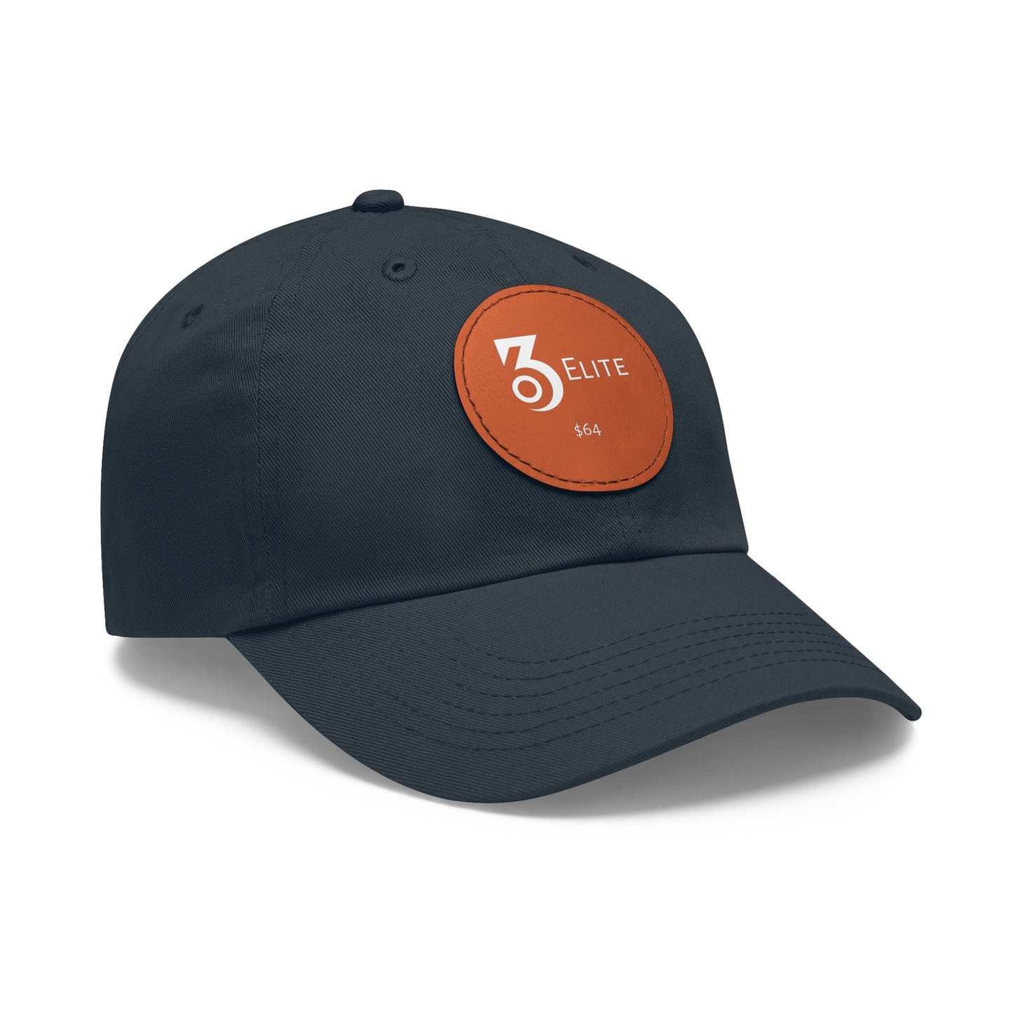 $64 Hat with Leather Patch (Round)