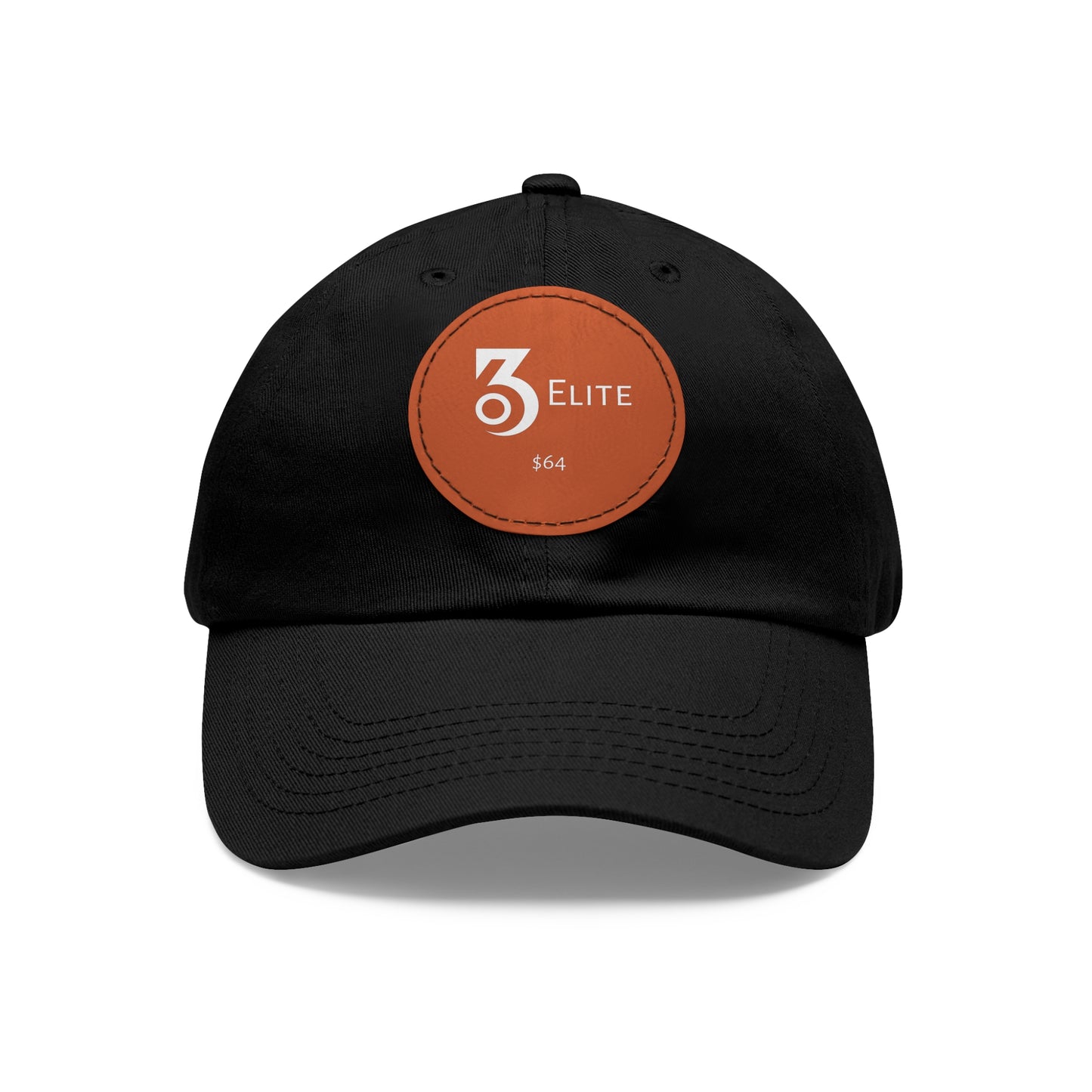 $64 Hat with Leather Patch (Round)