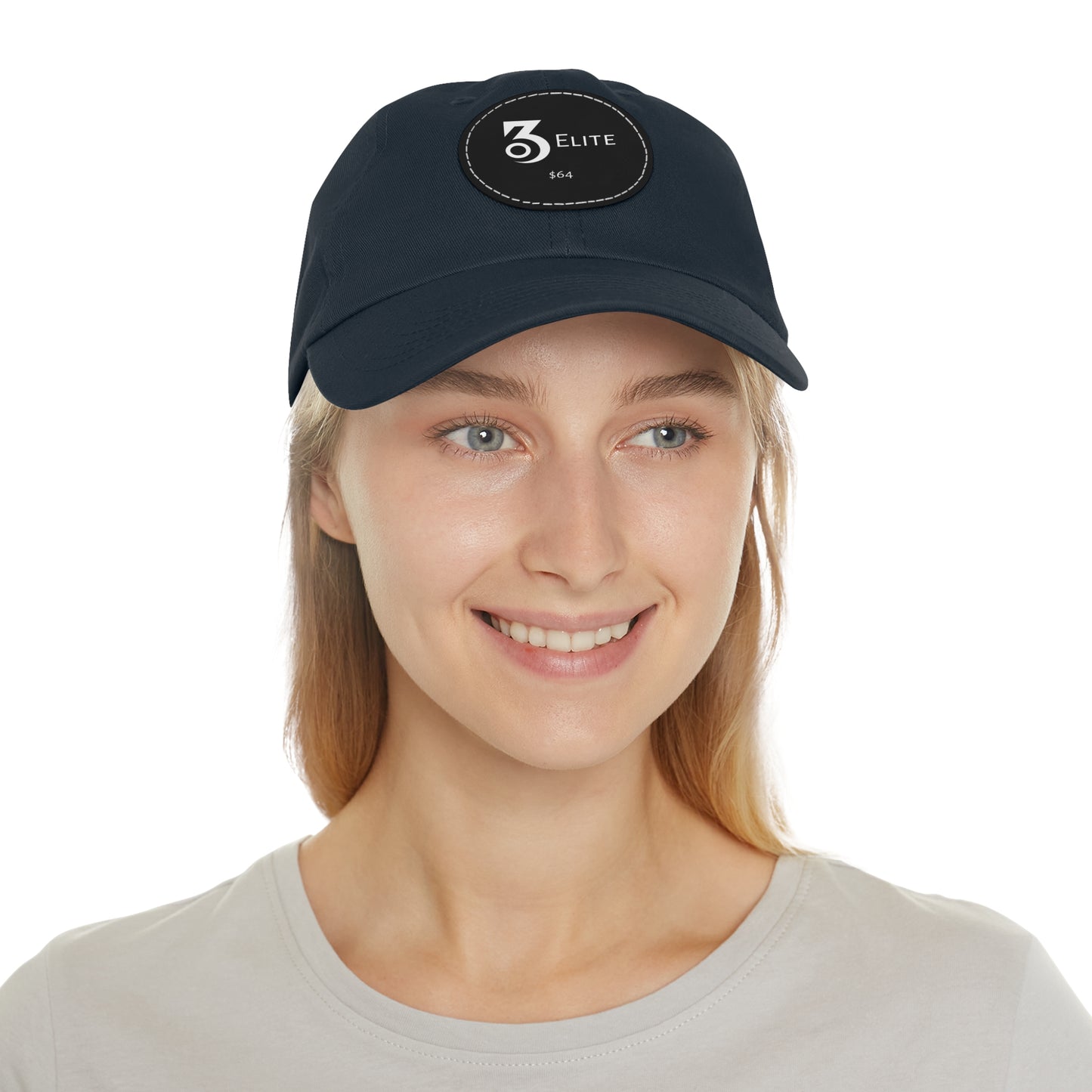 $64 Hat with Leather Patch (Round)