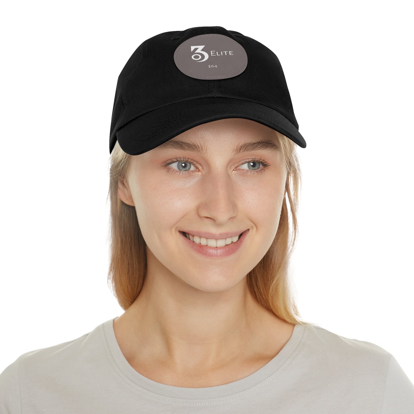 $64 Hat with Leather Patch (Round)
