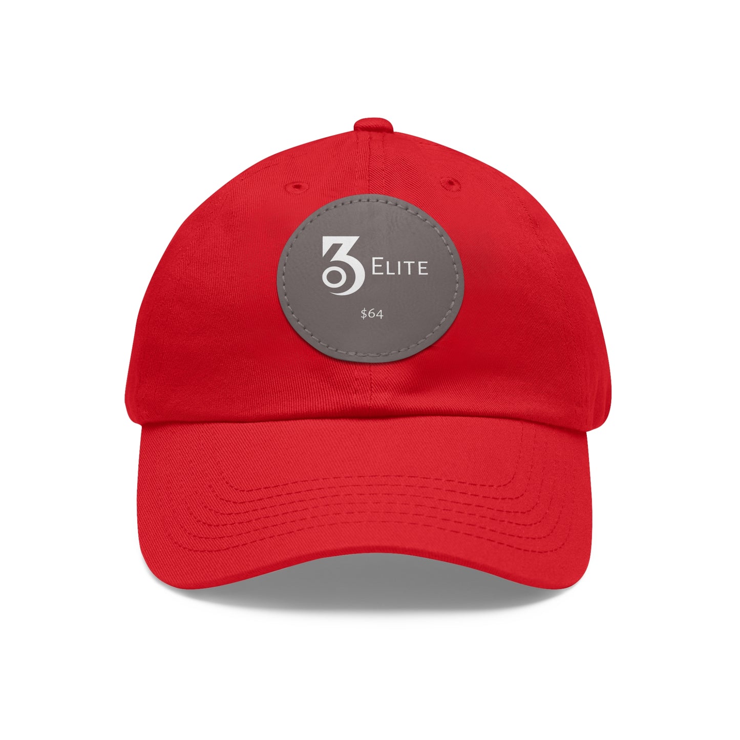 $64 Hat with Leather Patch (Round)