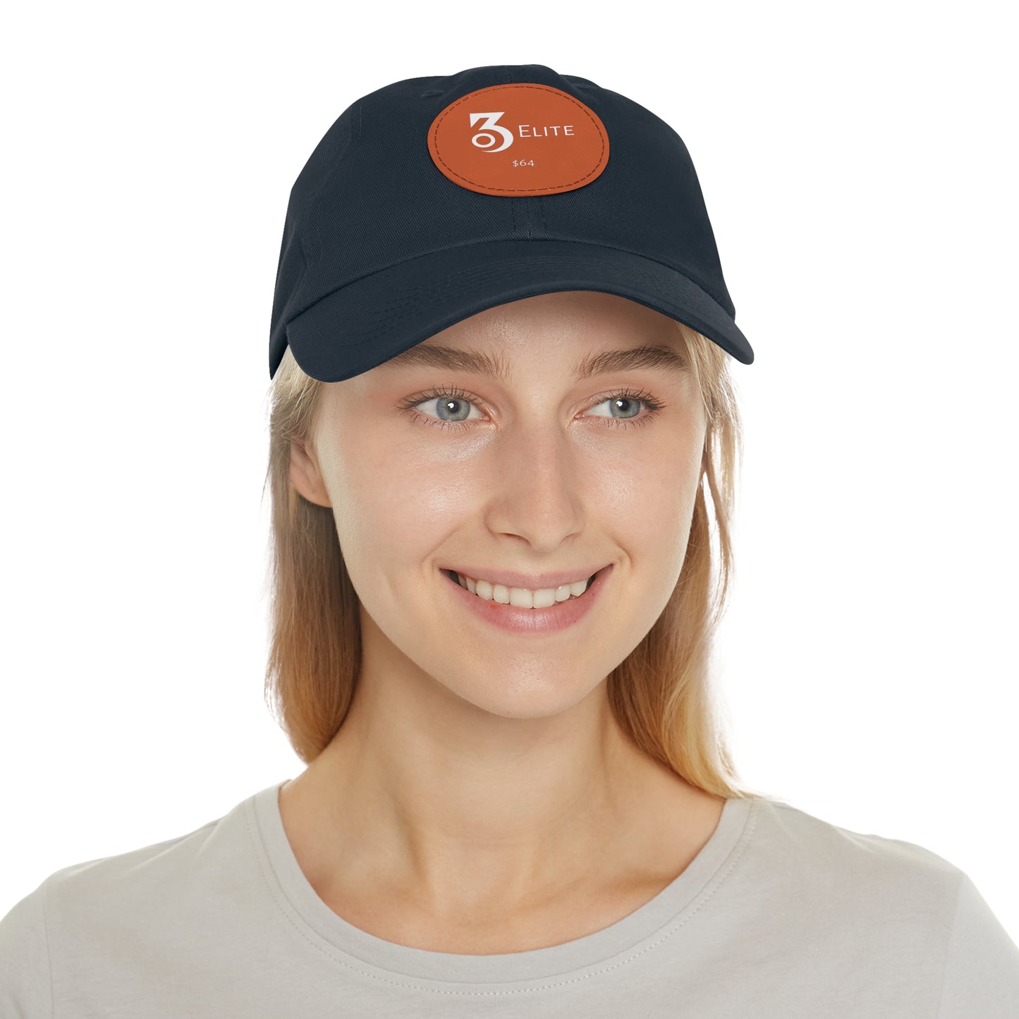 $64 Hat with Leather Patch (Round)