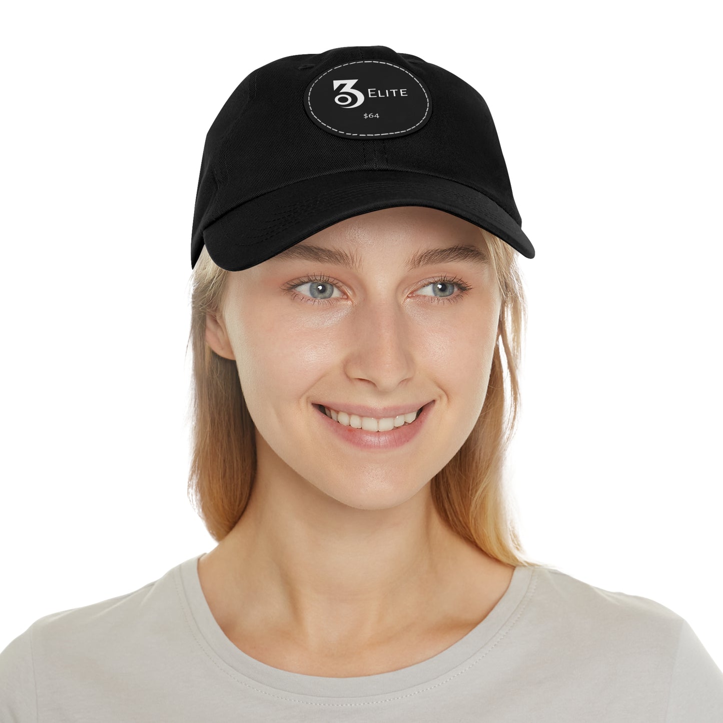 $64 Hat with Leather Patch (Round)