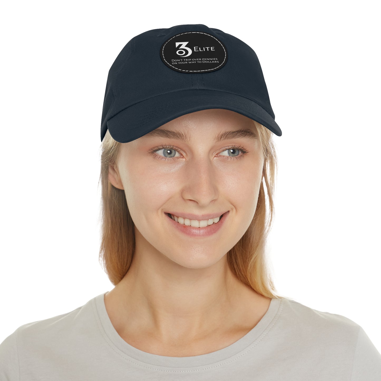 Don't Trip Over Pennies Hat with Leather Patch (Round)