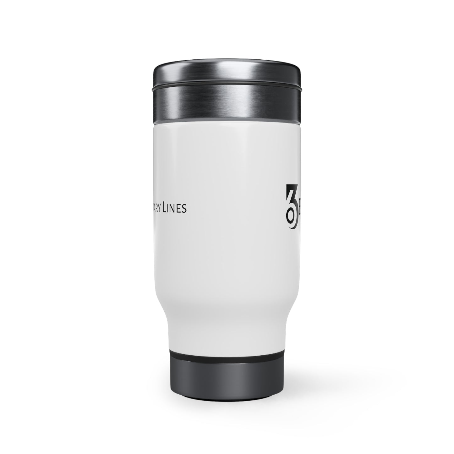 Arbitrary Lines Stainless Steel Travel Mug with Handle, 14oz