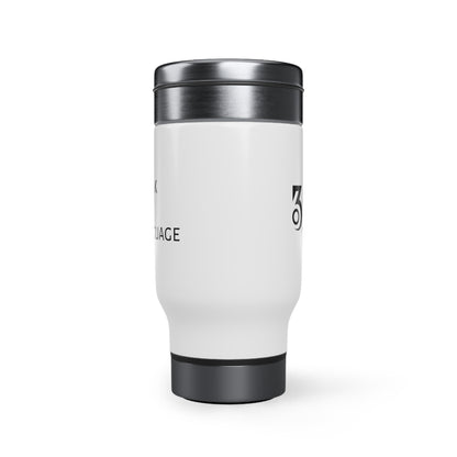 Speak the Language Stainless Steel Travel Mug with Handle, 14oz